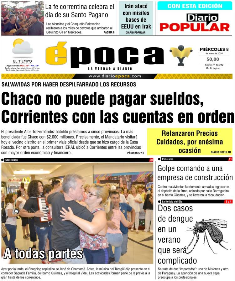 Portada de Diario Época (Argentina)