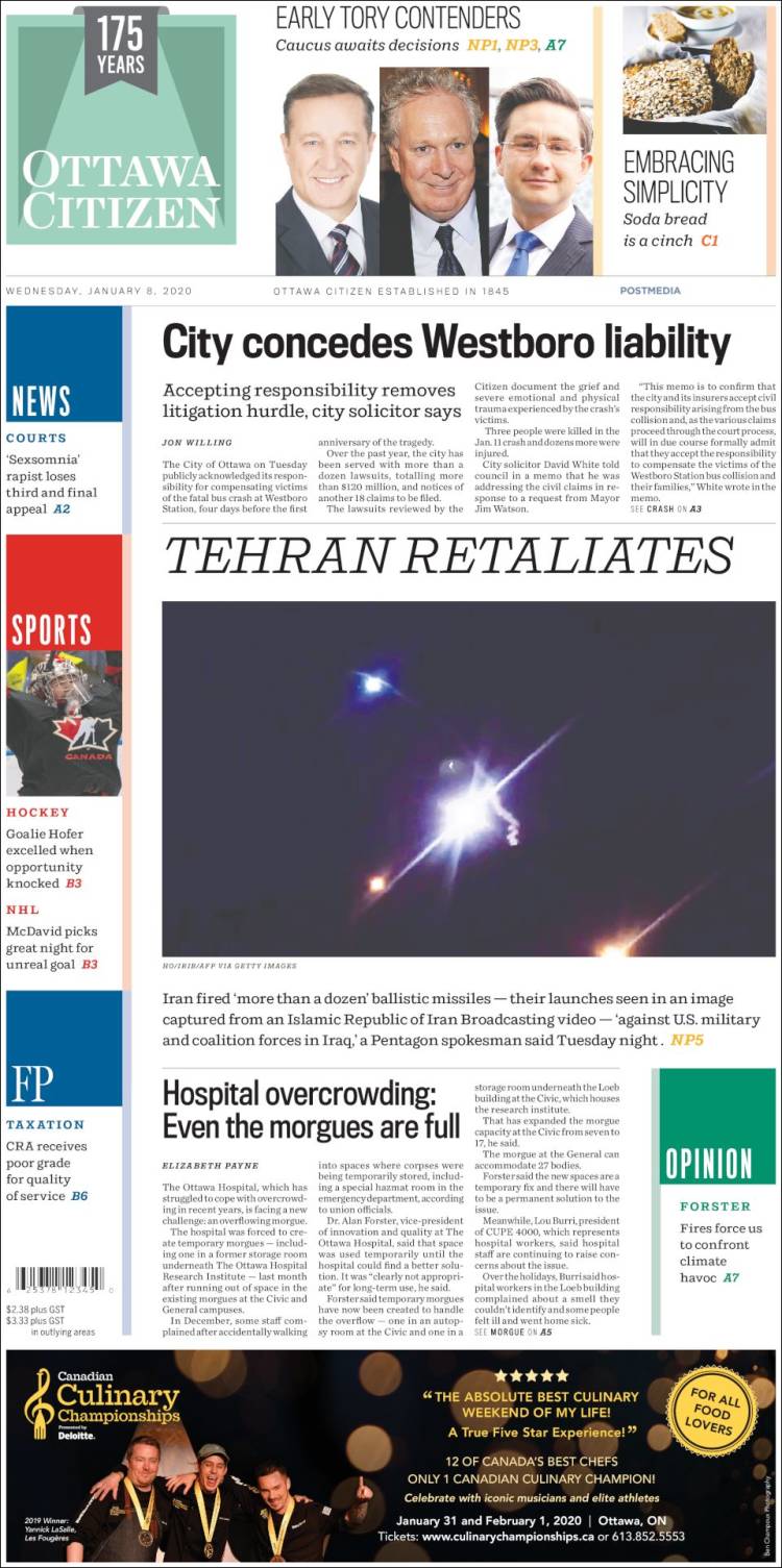 Portada de Ottawa Citizen (Canadá)