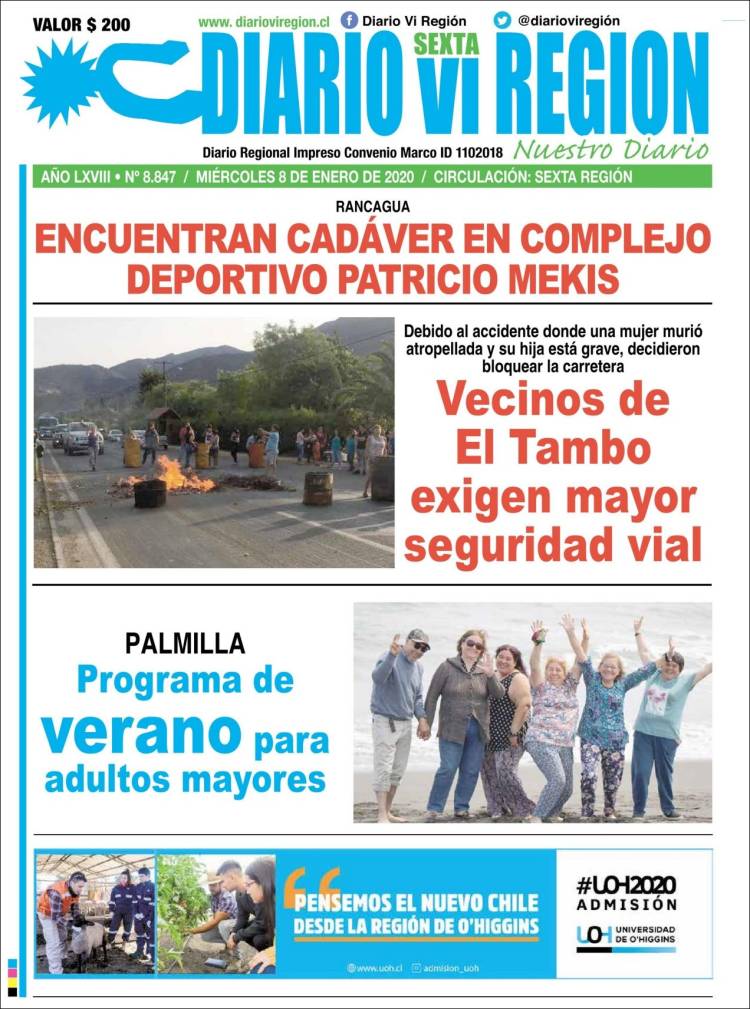 Portada de Diario VI Región (Chile)