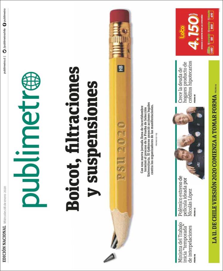 Portada de Publimetro (Chile)