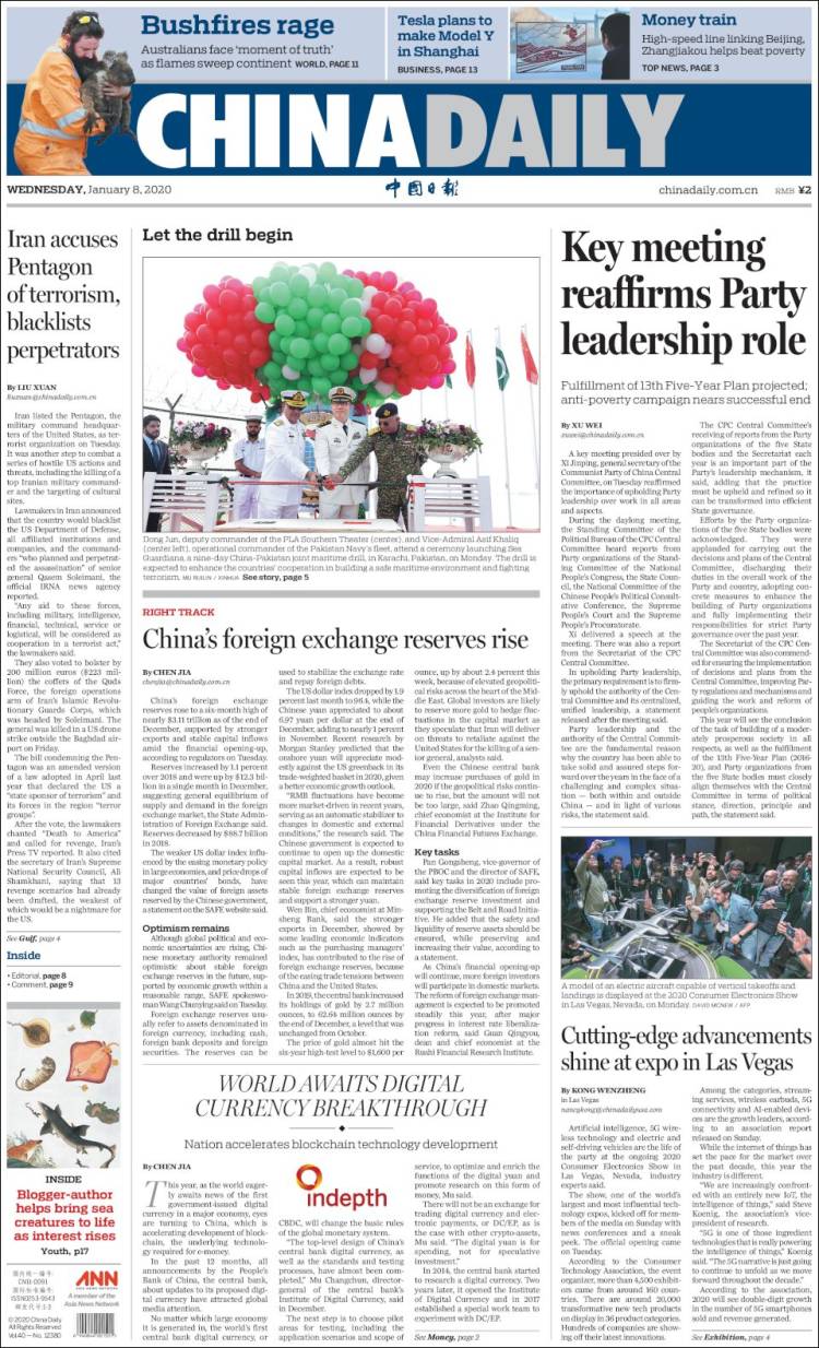 Portada de China Daily (China)