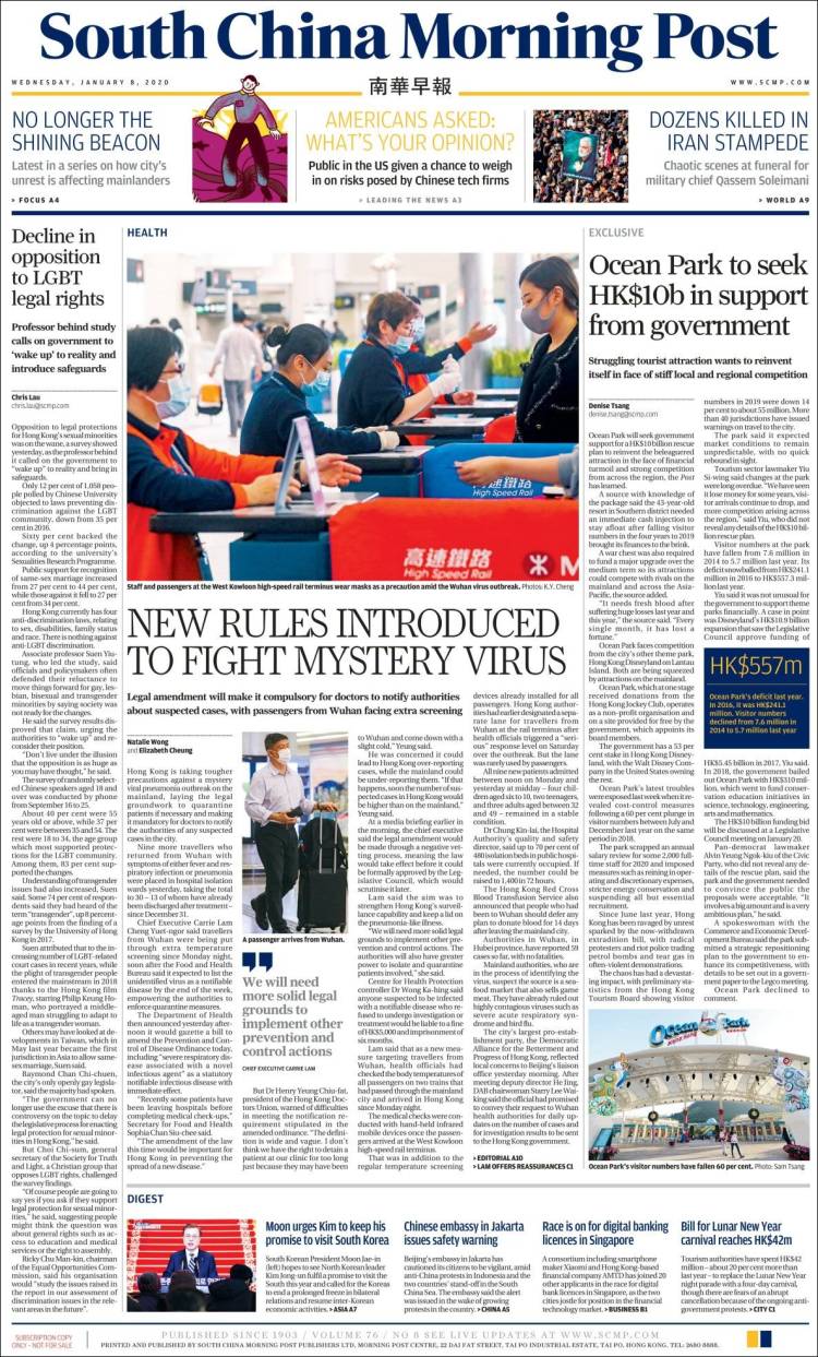 Portada de South China Morning Post (China)