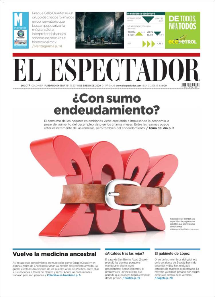 Portada de El Espectador (Colombia)