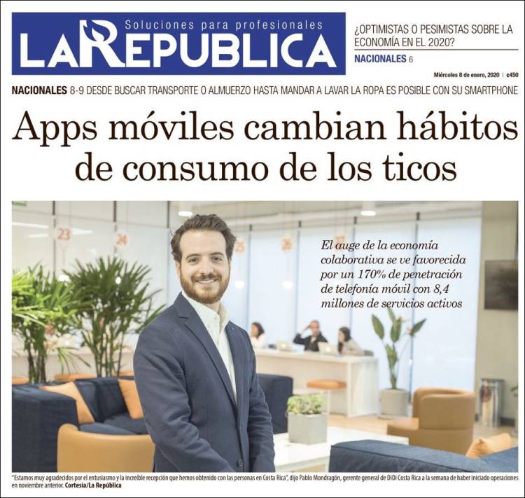 Portada de La República (Costa Rica)