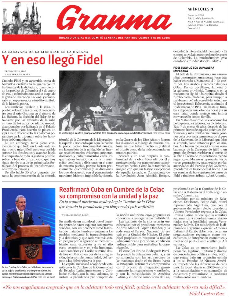 Portada de Granma (Cuba)