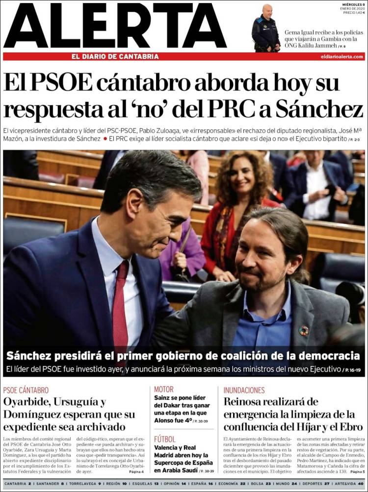 Portada de Alerta - El Diario de Cantabria (Espa&ntilde;a)