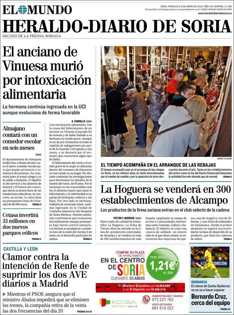 Portada de Diario de Soria (Espa&ntilde;a)