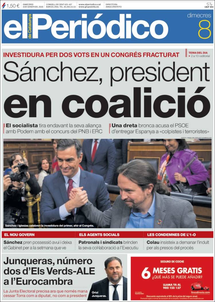 Portada de El Periódico de Catalunya (Espa&ntilde;a)
