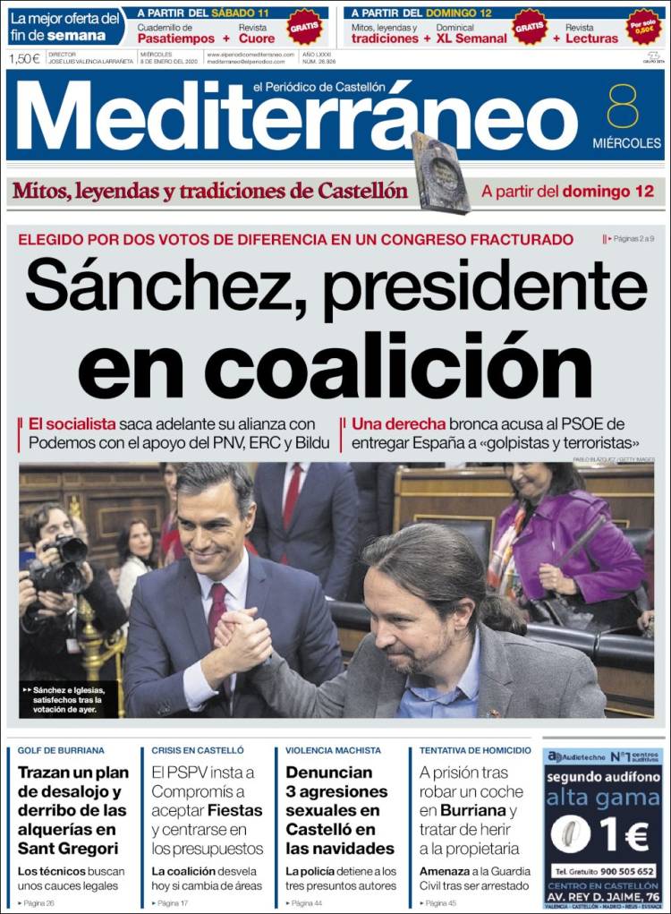 Portada de El Periódico Mediterraneo (Espa&ntilde;a)