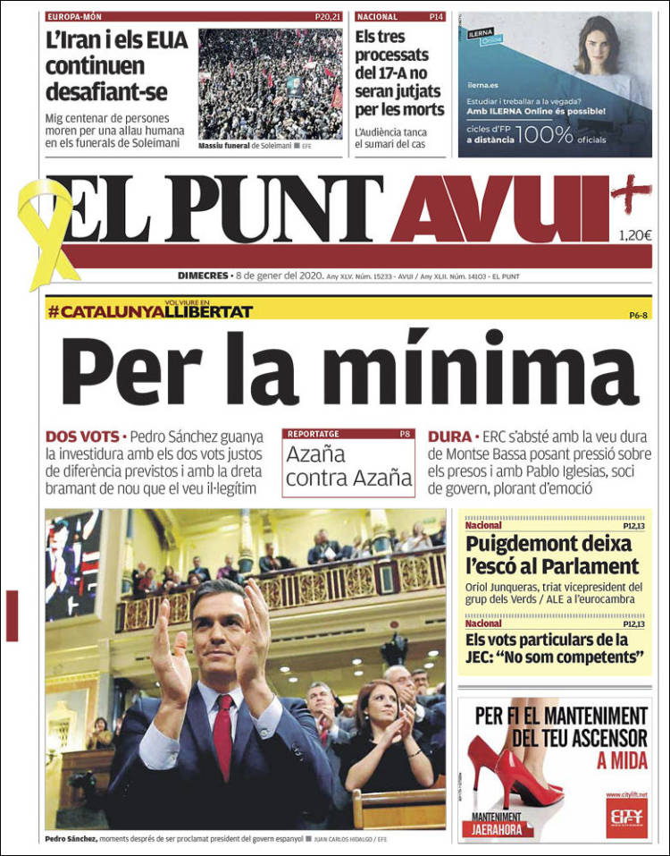 Portada de El Punt Avui (Espa&ntilde;a)
