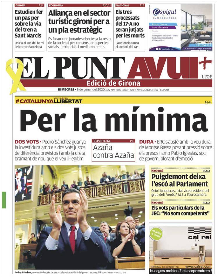 Portada de El Punt Avui - Girona (Espa&ntilde;a)