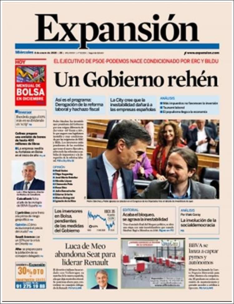Portada de Expansión (Espa&ntilde;a)