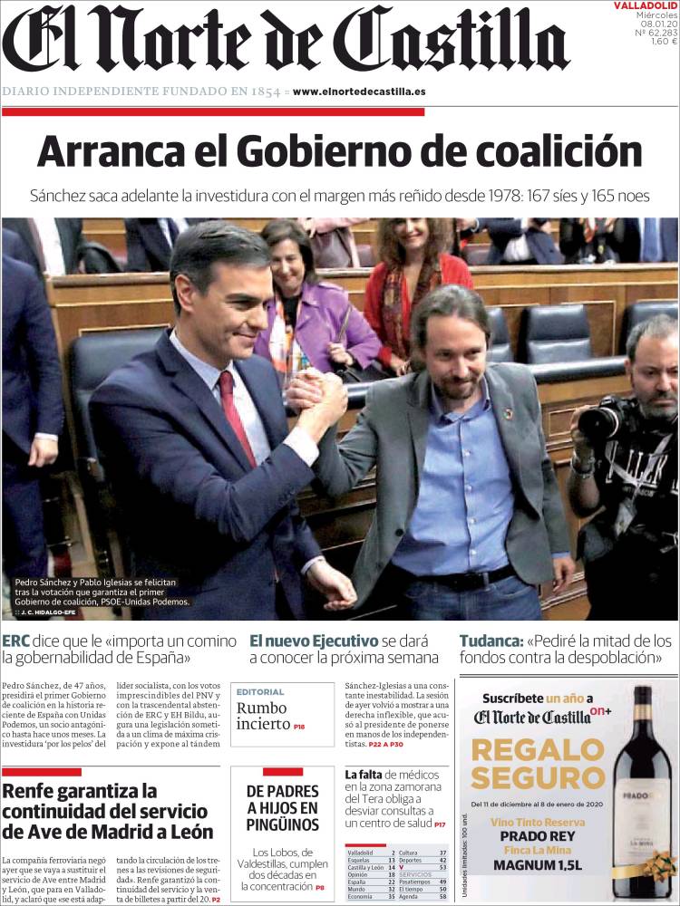 Portada de Norte de Castilla - Valladolid (Espa&ntilde;a)