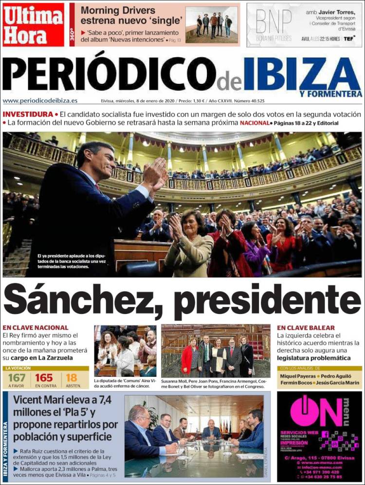 Portada de Periódico de Ibiza (Espa&ntilde;a)