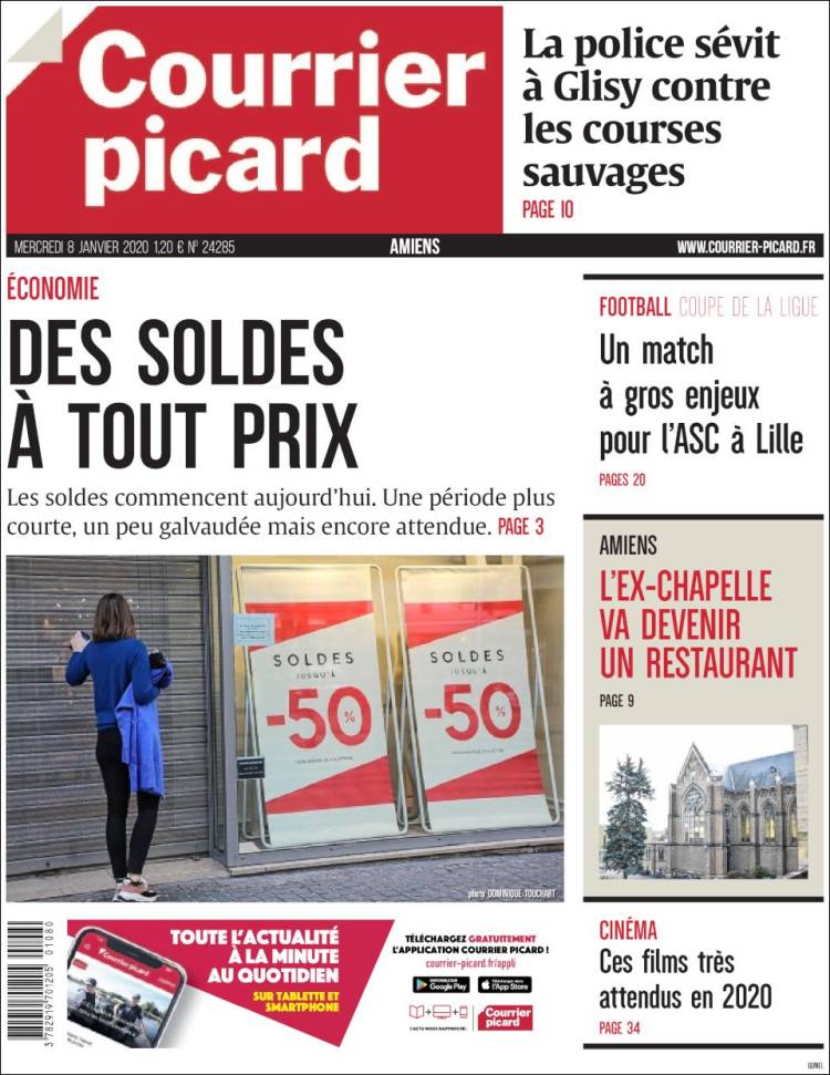 Portada de Courrier Picard (Francia)