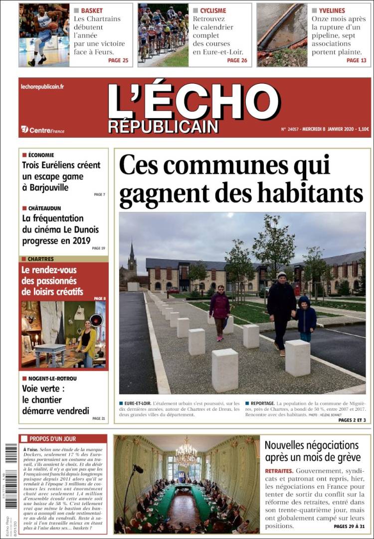 Portada de L'Echo Républicain (Francia)