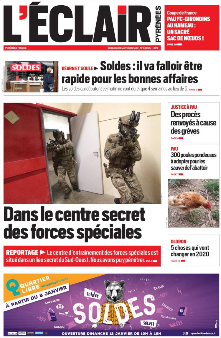 Portada de L'Eclair des Pyrénées (Francia)