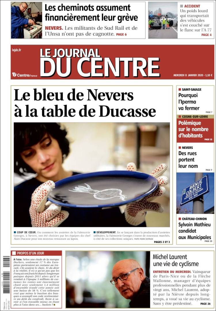 Portada de Le Journal du Centre (Francia)