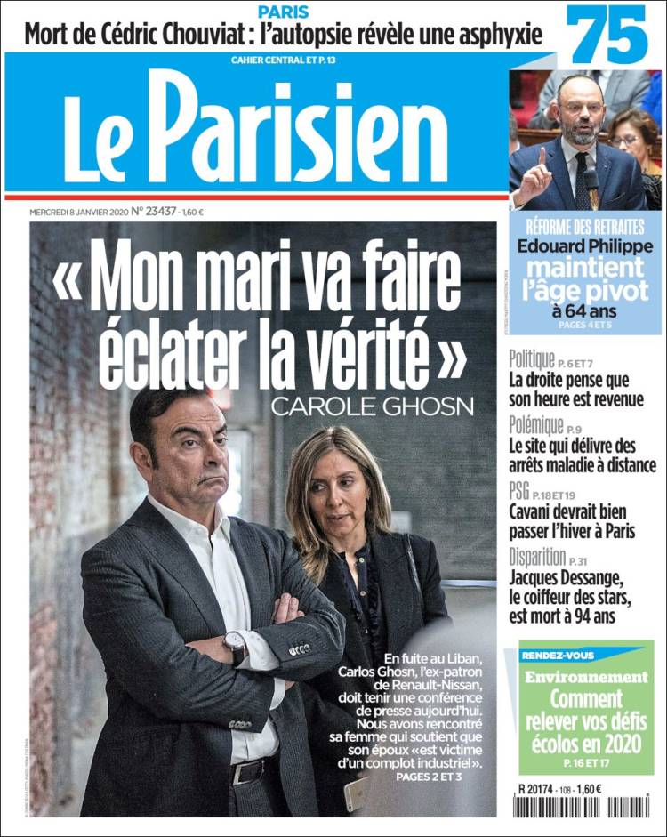 Portada de Le Parisien (Francia)