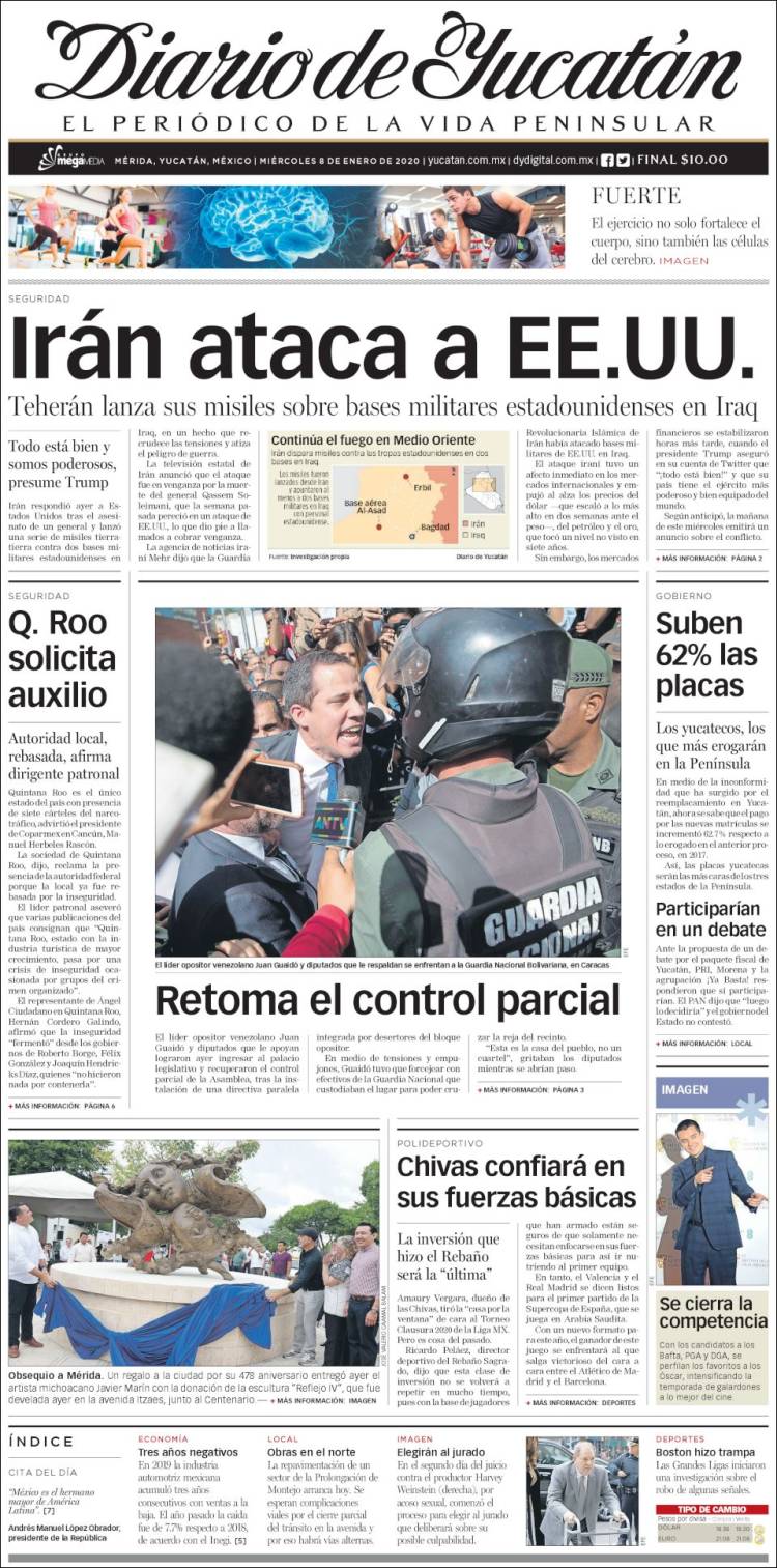Portada de Diario de Yucatán (M&eacute;xico)