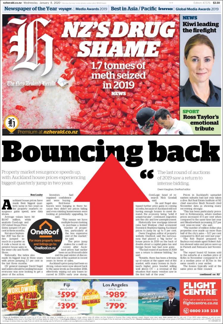 Portada de The New Zealand Herald (Nueva Zelanda)