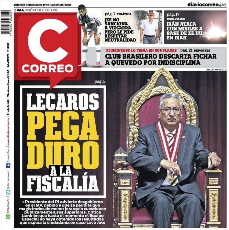 Portada de Diario Correo (Per&uacute;)