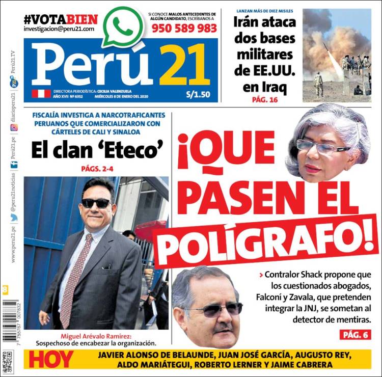 Portada de Perú 21 (Per&uacute;)