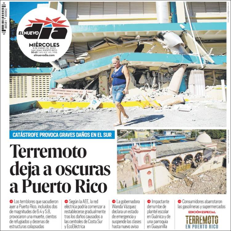 Portada de El Nuevo Día (Puerto Rico)