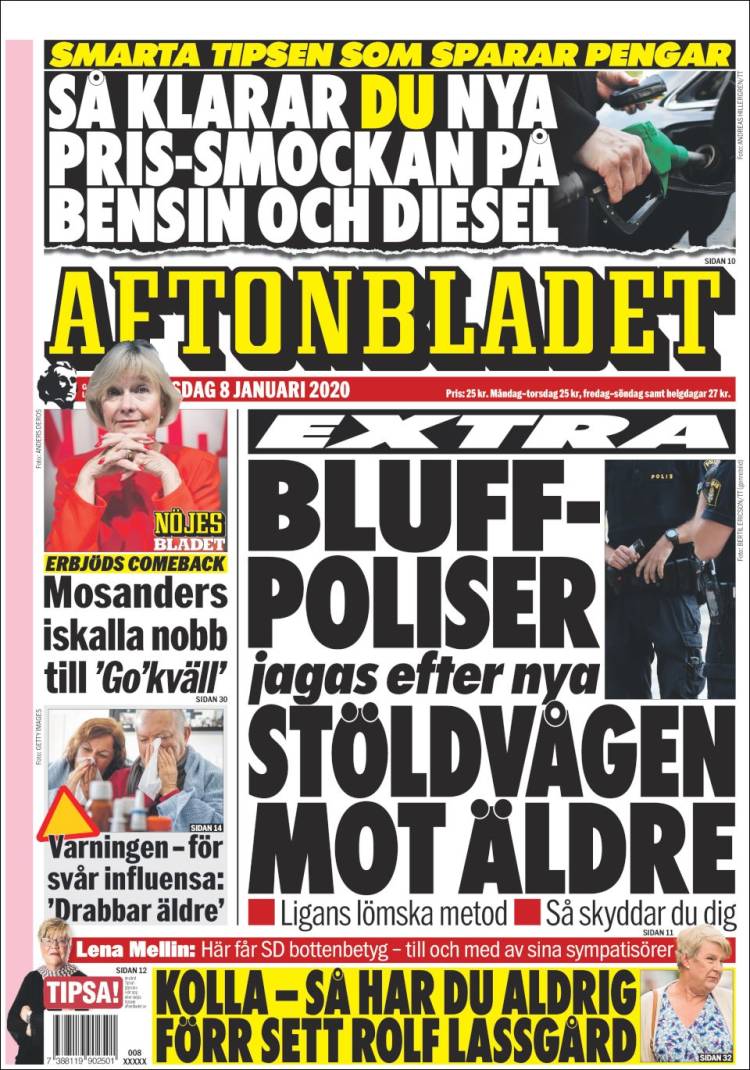 Portada de Aftonbladet (Suecia)
