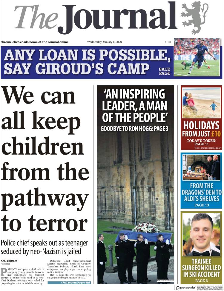 Portada de The Journal (Reino Unido)