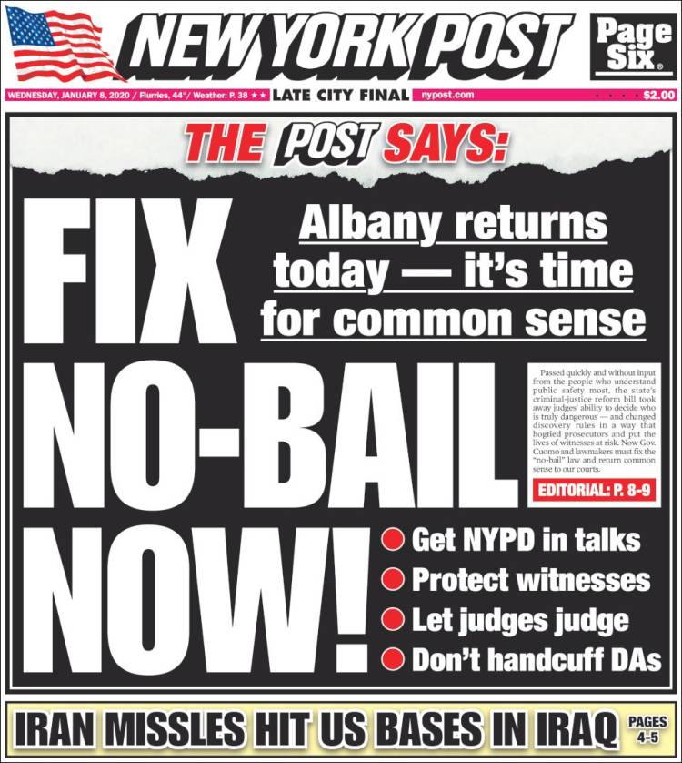 Portada de New York Post (USA)