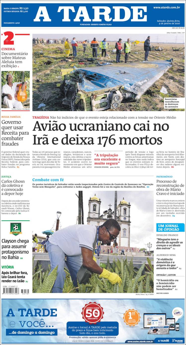 Portada de Diário A Tarde (Brasil)