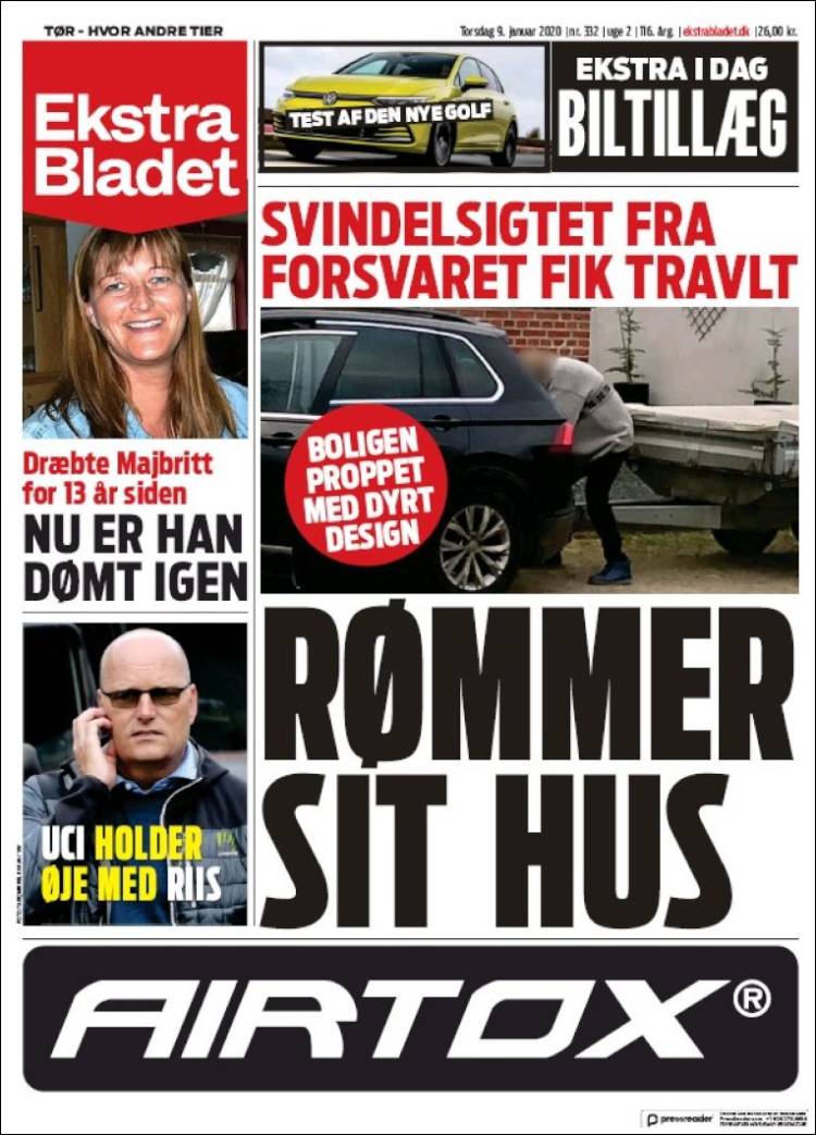 Portada de Ekstra Bladet (Dinamarca)