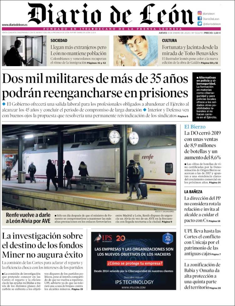 Portada de Diario de León (España)