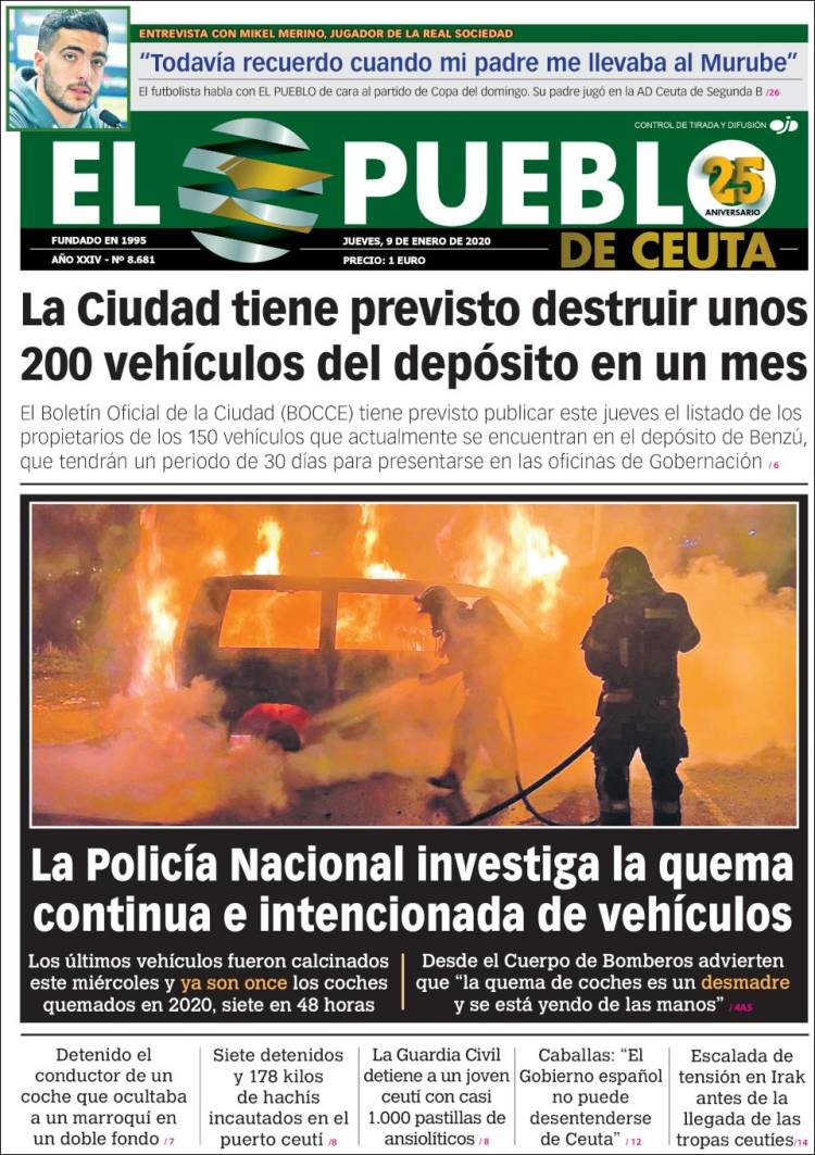 Portada de El Pueblo de Ceuta (Espa&ntilde;a)