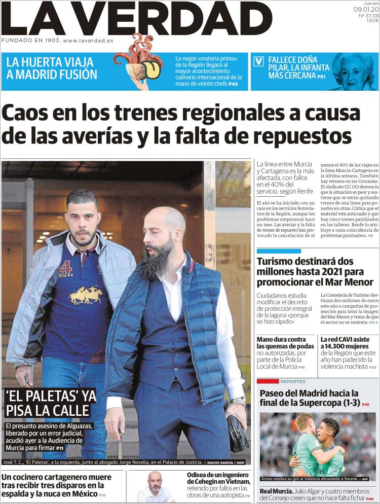 Portada de La Verdad de Murcia (Espa&ntilde;a)