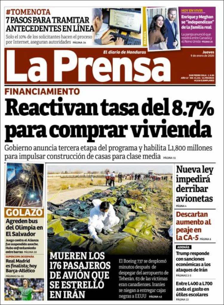 Portada de La Prensa (Honduras)