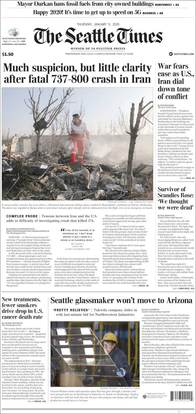 Portada de Seattle Times (USA)