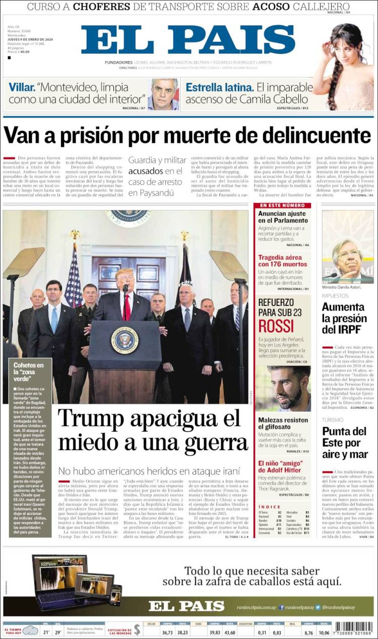 Portada de El País (Uruguay)