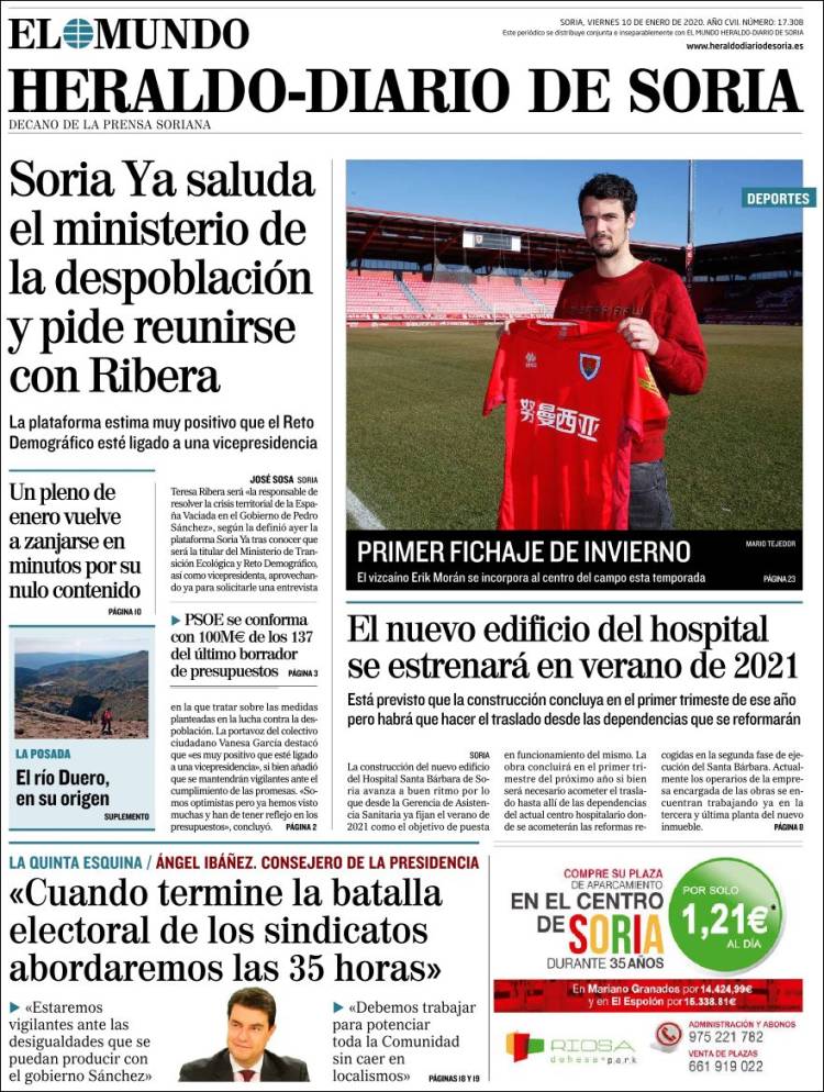 Portada de Diario de Soria (Spain)