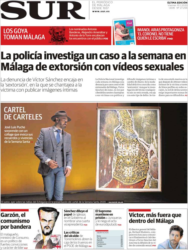 Portada de Diario el Sur (España)