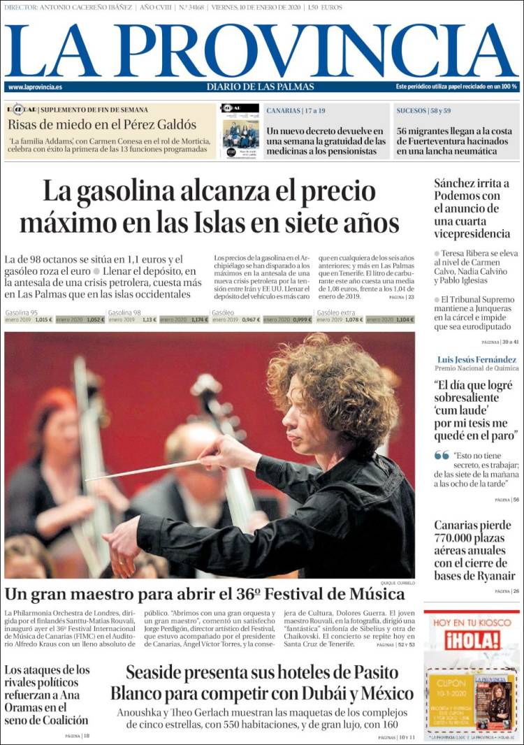 Portada de La Provincia (España)