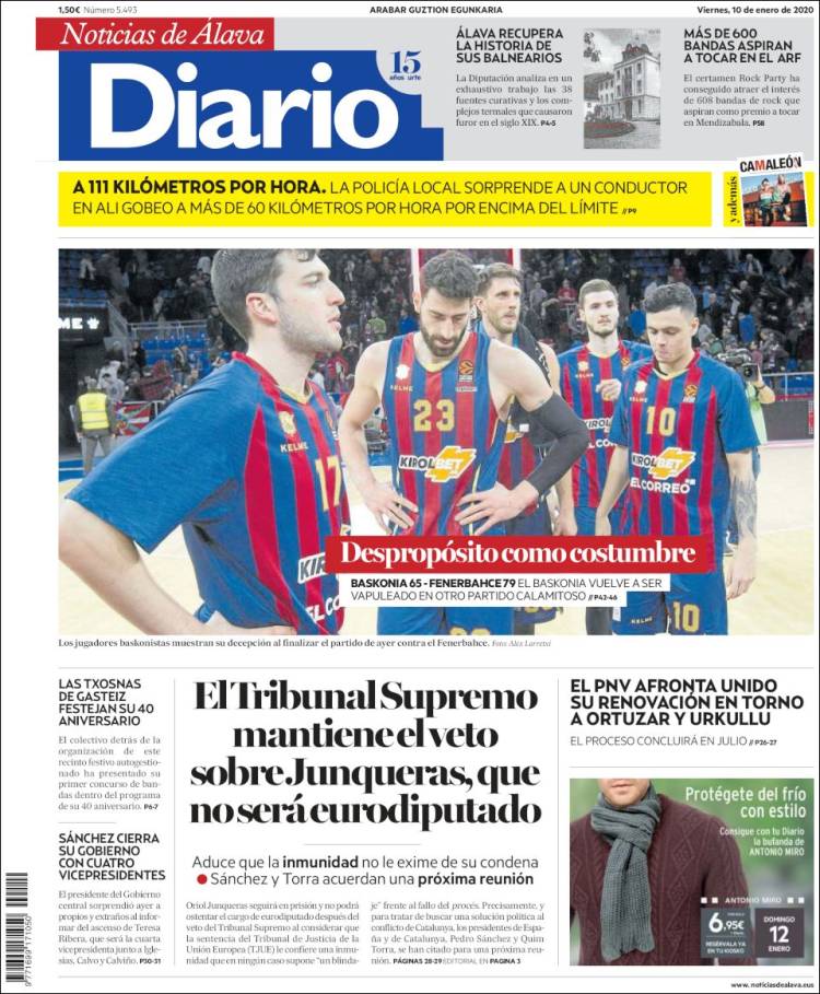 Portada de Noticias de Álava (España)