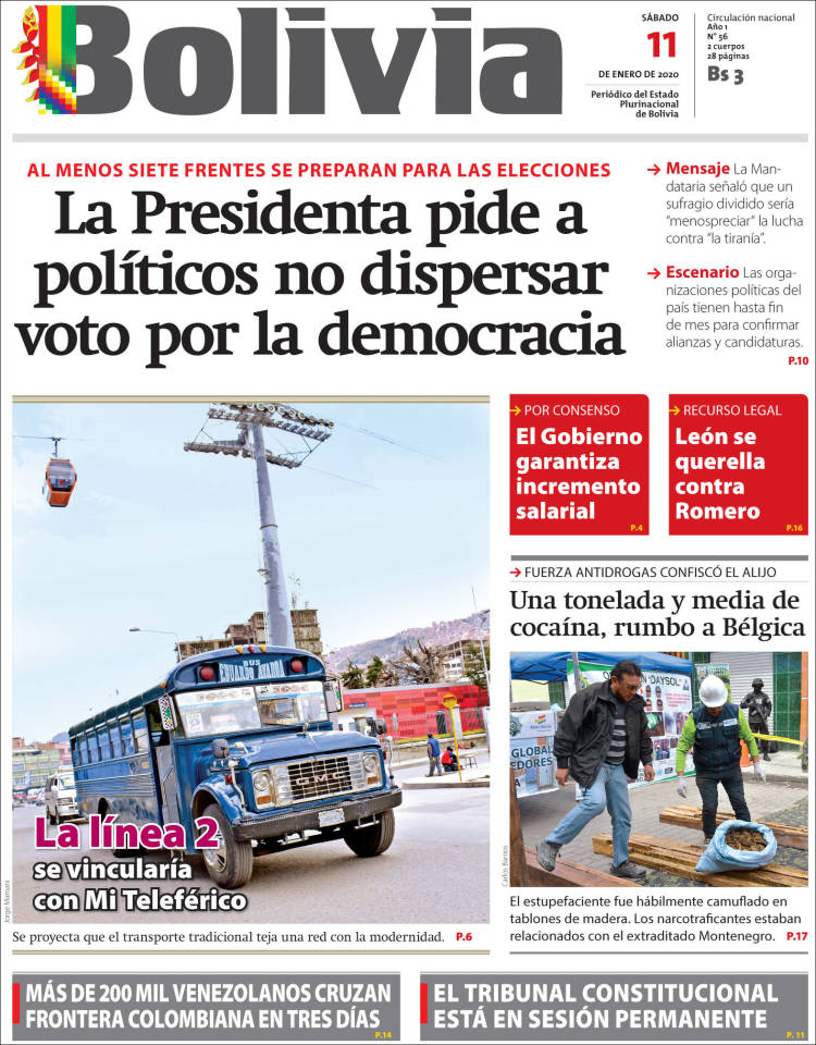 Portada de Cambio (Bolivia)
