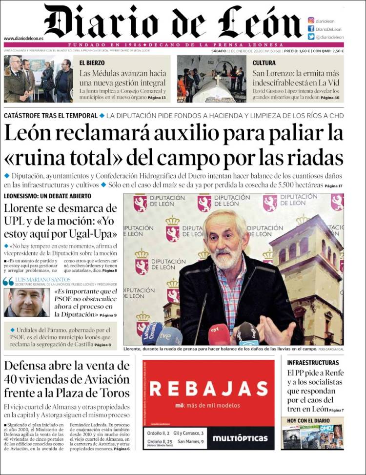 Portada de Diario de León (España)