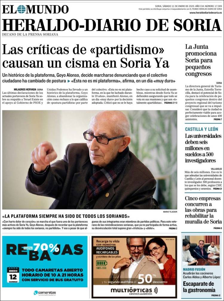 Portada de Diario de Soria (España)