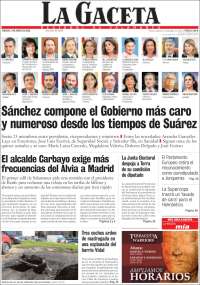 Portada de La Gaceta de Salamanca (España)