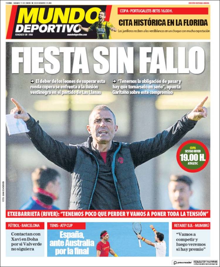 Portada de Mundo Deportivo Bizkaia (España)