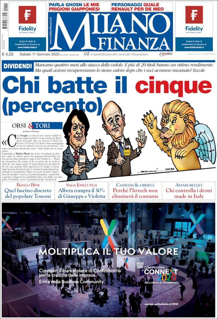 Portada de Milano Finanza (Italia)