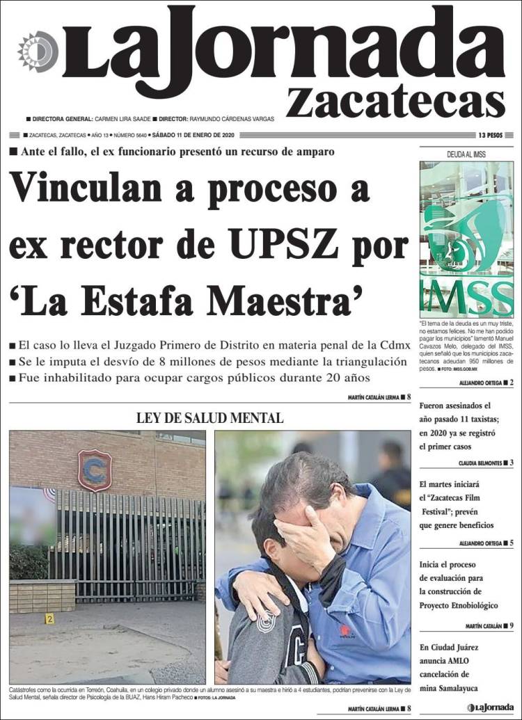 Portada de Jornada de Zacatecas (México)